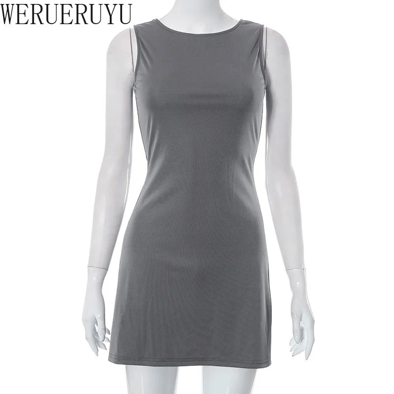 Vestido mini casual sin mangas para mujer